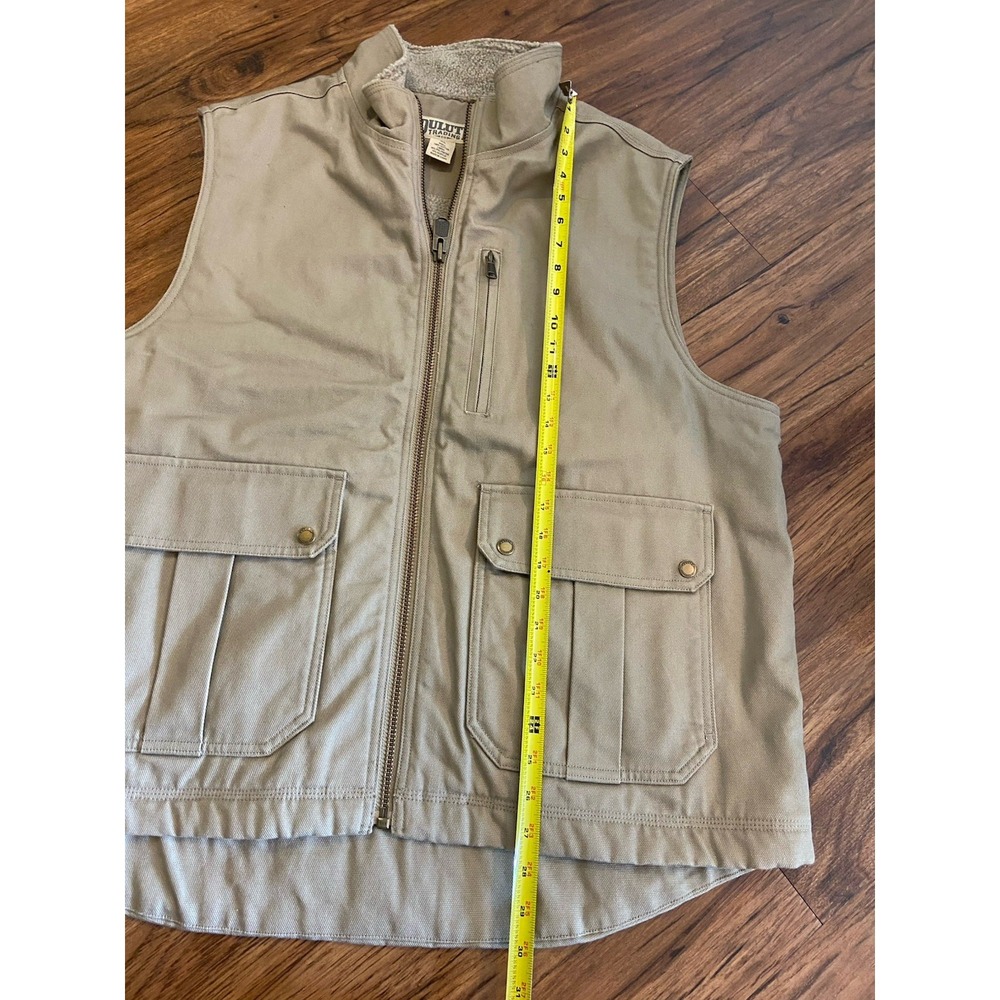 Duluth Trading Co Vest Mens XL Brown Iron Range Fire Hose Mock Neck Berber - Picture 7 of 8